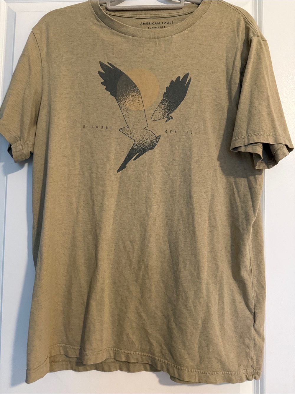 American Eagle Outfitters Olive Graphic Bird Tee